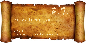 Petschinger Tas névjegykártya